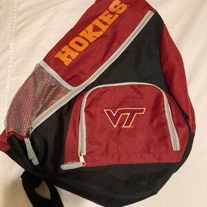 Collegiate Virginia Tech Logo Maroon, Orange Black Collegiate Sling Backpack SM